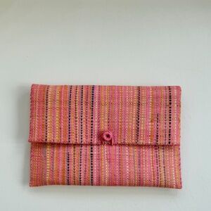 SOLD: NWOT Calypso Woven Clutch – Pink/Multi